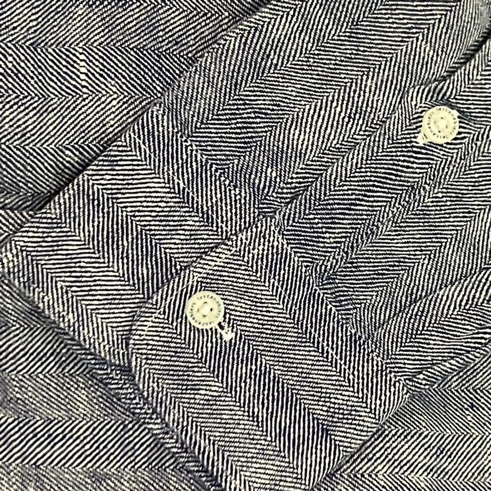 NWT 🇫🇷 Les Canebiers Men’s Linen Chevron Shirt - Picture 5 of 9